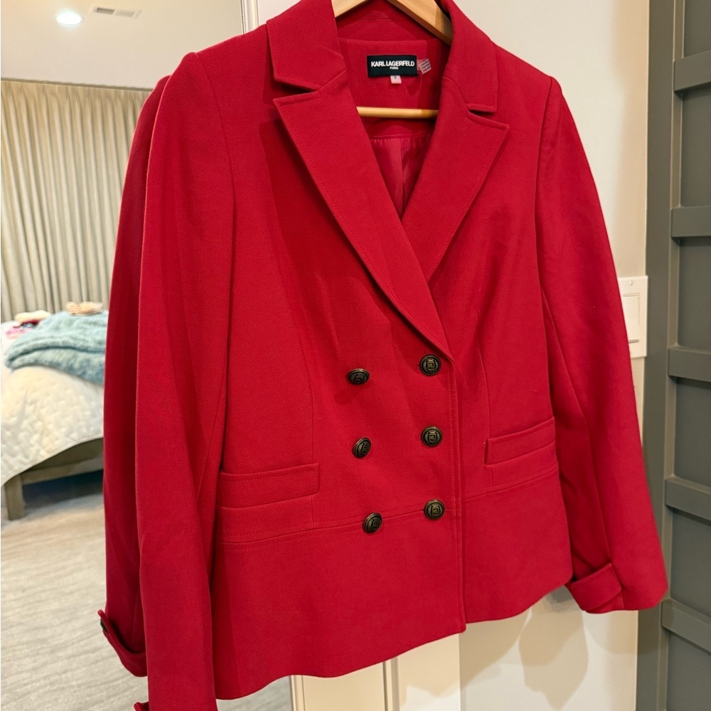 Karl Lagerfeld Red Blazer Size 8